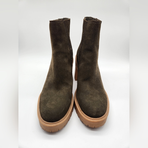Dolce Vita Waterproof Suede Olive Green Chunky Boots Size 8.5 - Picture 2 of 8